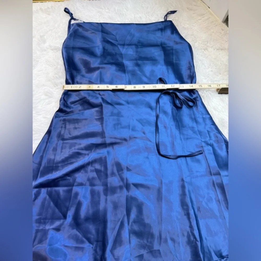 NWOT Blue Mini Dress, strappy, loose fitting with a thin waist tie | S - Picture 9 of 9